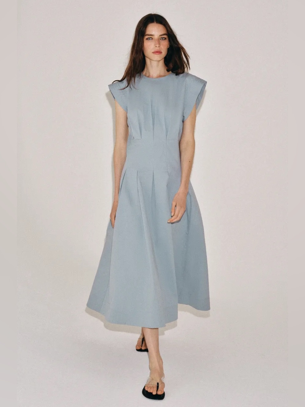 ZW COLLECTION PLEATED POPLIN DRESS Size XS NWT